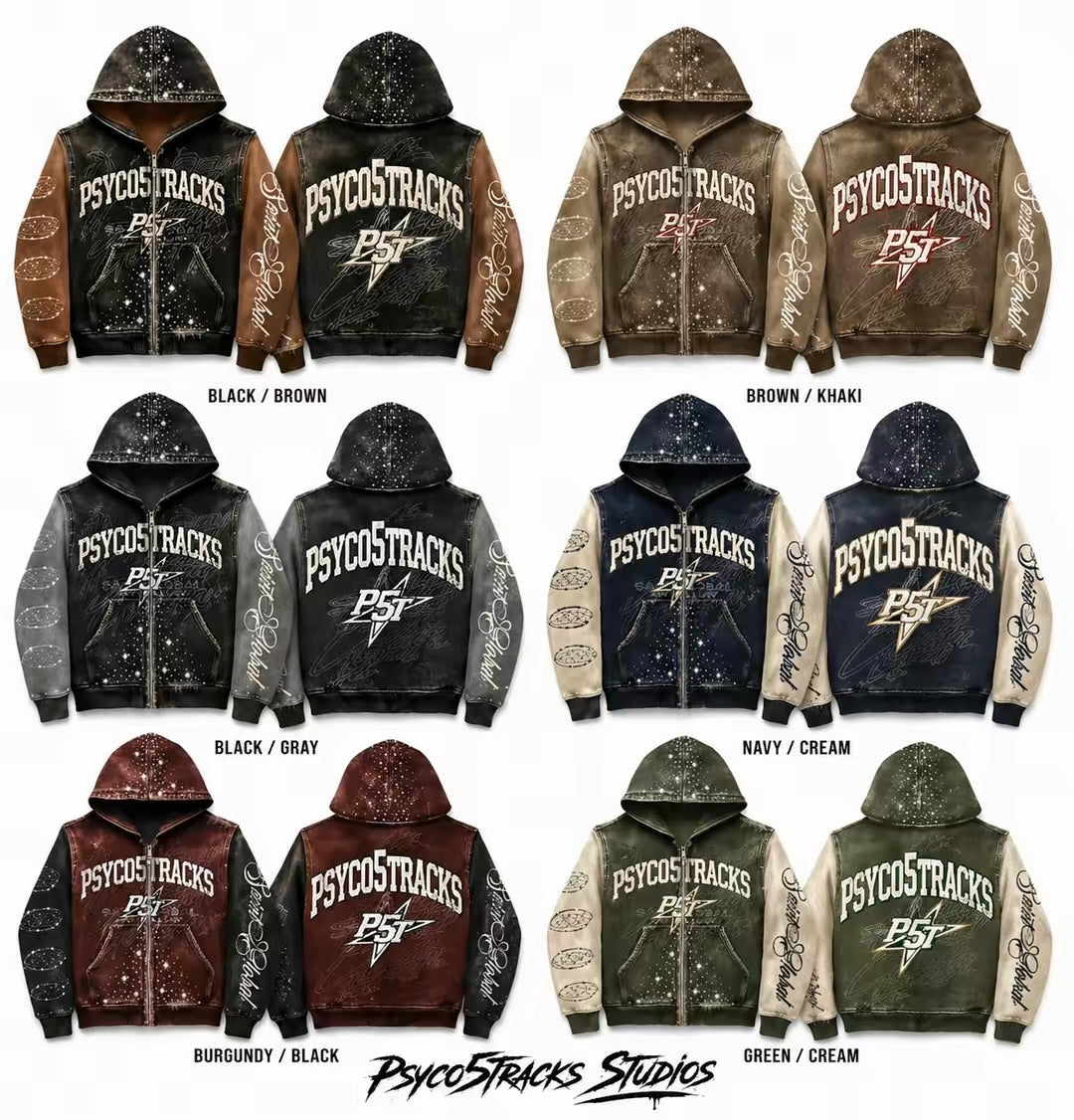 “PSYCO5TRACKS STUDIOS – Signature Washed Zip Hoodie Collection”